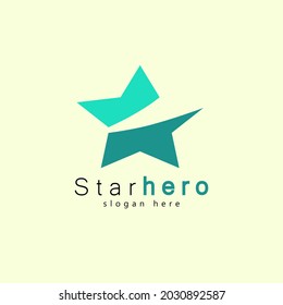 Abstract Star Logo. Blue Star Icon Isolated on White Background. Design Vector Icon Template Element.