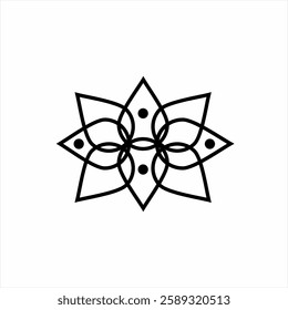 Abstract star logo design with flower concept.