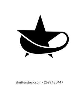 Abstract Star Logo Design with Modern Curved Shape