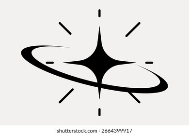 Abstract star logo design with a sleek, modern look. Star shape with dynamic lines. Perfect for branding, logos, and modern design projects. Design element vector.