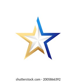 Resumen de la plantilla del vector de diseño del icono del logotipo de la estrella. Concepto de diseño con logotipo Star sencillo y elegante. Plantilla de diseño vectorial de icono del logotipo de estrella para empresas, marca, empresa, sitio web, símbolo, empresa, logotipo.