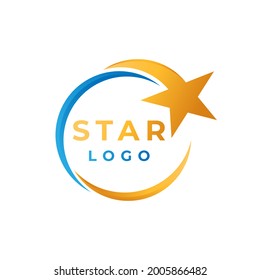Resumen de la plantilla del vector de diseño del icono del logotipo de la estrella. Concepto de diseño con logotipo Star sencillo y elegante. Plantilla de diseño vectorial de icono del logotipo de estrella para empresas, marca, empresa, sitio web, símbolo, empresa, logotipo.