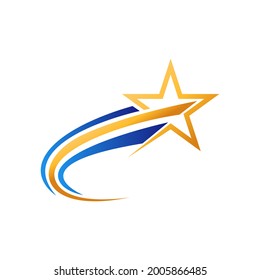 Resumen de la plantilla del vector de diseño del icono del logotipo de la estrella. Concepto de diseño con logotipo Star sencillo y elegante. Plantilla de diseño vectorial de icono del logotipo de estrella para empresas, marca, empresa, sitio web, símbolo, empresa, logotipo.