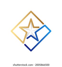 Abstrakte Star-Logo-Symbol Design-Vektorvorlage. Einfaches und elegantes Design-Konzept für das Star-Logo. Star Logo Symbol Vektordesign Vorlage für Unternehmen, Branding, Unternehmen, Website, Symbol, Unternehmen, Logo.