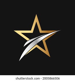 Abstract Star Logo icon Design Vector template. Simple and Elegant Star Logo design concept. Star Logo icon vector design template for business, branding, company, website, symbol, corporate, logo.