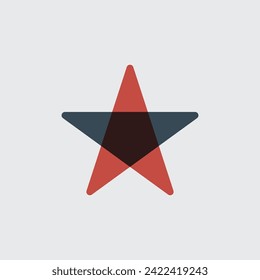 Resumen de la plantilla de diseño de icono de estrella con dos elementos. Ilustración vectorial de material aislada en fondo blanco.