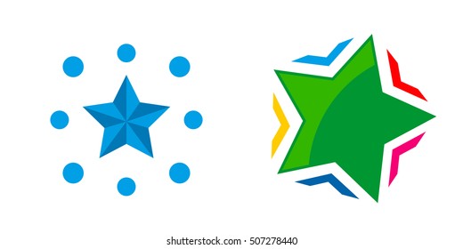 Abstract star logo icon design template elements.