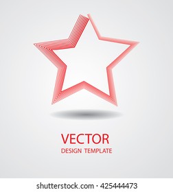Abstract Star Logo Icon. Striped Star Design. Vector Illustration.