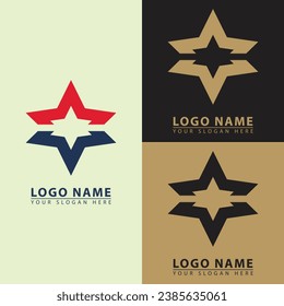 Abstract star logo icon. Abstract vector flat star logo graphic. great for industry, business and stars.