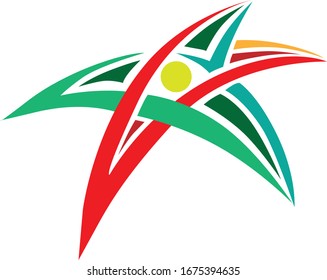 abstract star logo incolor shapes. vector illustration