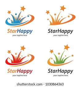 Abstract Star Logo Set Variation