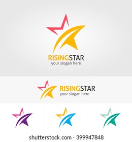 Abstract Star Logo Template (rising Star). Star Vector Logo Design Branding Corporate Identity. Simple Modern Star Vector .