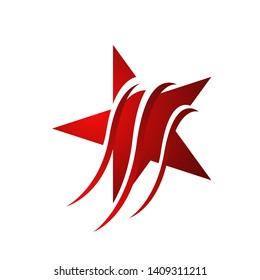 abstract star logo vector icon concept illustration with decorative and creative design element