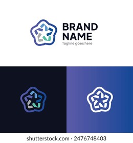Abstract Star luxury logo design, community bank logo vector