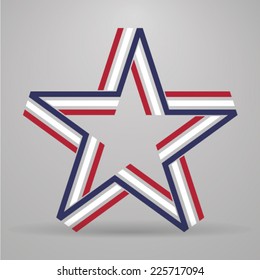 Abstract star made from ribbon