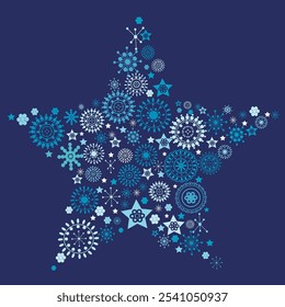 
Estrella Abstractas hecha de copos de nieve