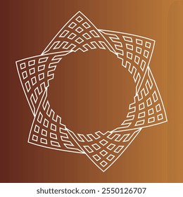 Abstract star made of triangular shapes made of intertwined lines