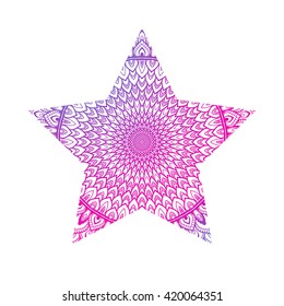 abstract star. mandala ornate. 