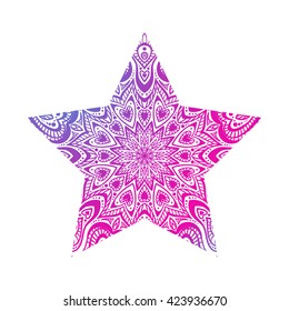 abstract star. mandala ornate.