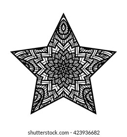 abstract star. mandala ornate.