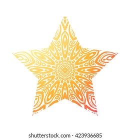 abstract star. mandala ornate.