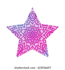 abstract star. mandala ornate.