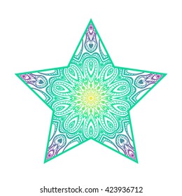 abstract star. mandala ornate.