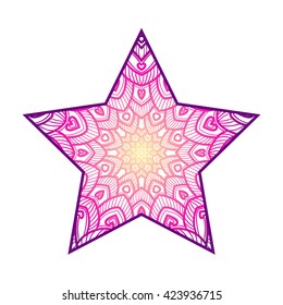 abstract star. mandala ornate.
