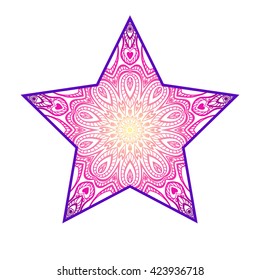 abstract star. mandala ornate.