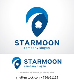 Abstract Star and Moon Logo Template Design Vector, Emblem, Design Concept, Creative Symbol, Icon