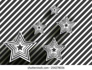 Abstract star on black Diagonal lines 