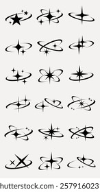 Abstract star orbit design set vector. Set of Abstract star orbit in various designs. Abstract star orbit vector collection. Abstract star orbit vector set.