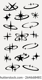 Vector Abstractas del sistema del diseño de la órbita de la estrella. Conjunto de órbita estelar Abstractas en varios diseños. colección de Vector de órbita estelar Abstractas. Conjunto de Vector de órbita de estrella Abstractas. Vector.