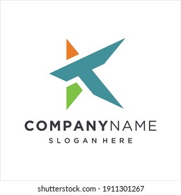 abstract star origami logo design	