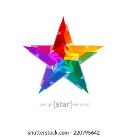 The Abstract star, Overlying star shapes on white background