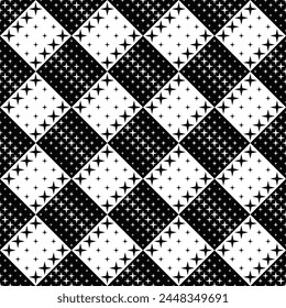 Abstract star pattern background - geometrical black and white vector design