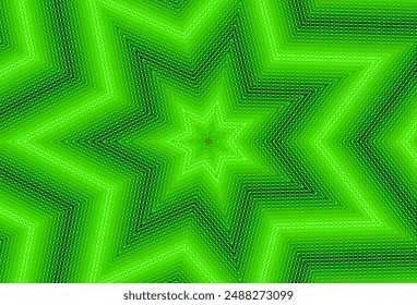 Abstract star pattern with green glow