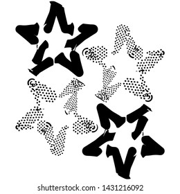 abstract star pattern icon. Abstract monochrome star vector graphics. - Vector