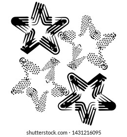 abstract star pattern icon. Abstract monochrome star vector graphics. - Vector