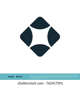 Abstract Star Pattern Negative Space Icon Vector Logo Template Illustration Design. Vector EPS 10.