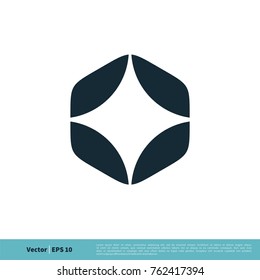 Abstract Star Pattern Negative Space Icon Vector Logo Template Illustration Design. Vector EPS 10.