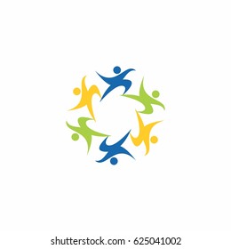 Abstract Star People Teamwork Icon Logo 