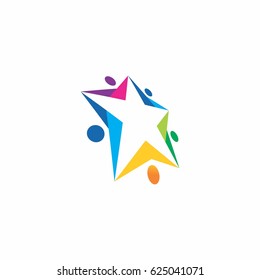 Abstract Star People Teamwork Logo