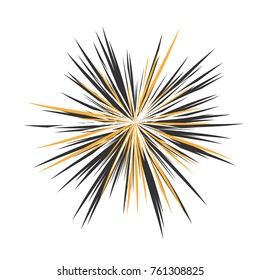 Abstrakte Star-Rays, Feiertagsfeuerwerk, dynamischer Burst, Sonnenbrand, Sternenbrand-Sonnenschein, Strahlung aus dem Zentrum der Beams, abstrakte Explosion