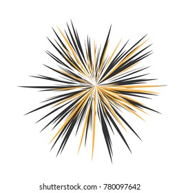 Abstrakte Star-Rays, Feiertagsfeuerwerk, dynamischer Burst, Sonnenbrand, Sternenbrand-Sonnenschein, Strahlung aus dem Zentrum der Beams, abstrakte Explosion