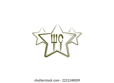Abstract star and restaurant logo design