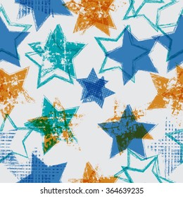 Abstract star Seamless Pattern. texture with grunge shapes.striped repeating wallpaper.poster with geometric Elements.distress background