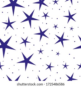 Abstract star seamless pattern. Vector artistic illustration.
