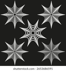 Abstrait étoile ensemble. Formes éclatées blanches. Motif d'Image vectorielle dynamique. Illustration de pointe géométrique. EPS10.