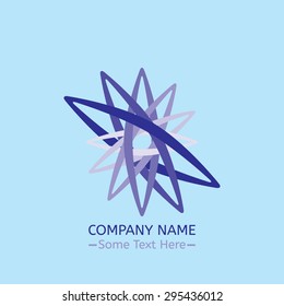 Abstract star shape logo design. Vector illustration. Blue color.